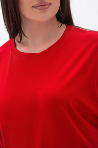 Camisetas de Alta Calidad para Mujer en Color Rojo, Hechas de Algodón, Camisetas Casuales para Dama, Camisetas de Manga Corta Extra Grandes, Prendas Exteriores Ligeras - Product Image 5