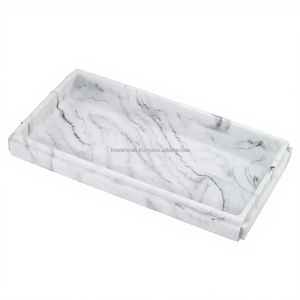 Latest Design Eco-Friendly <b>Marble</b> Resin Food Grade Superior Quality American Style Serving <b>Tray</b> White Color Standard Size Home - Product Image 1