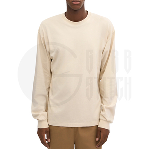 Camiseta de Manga Larga Extra Grande Personalizada para Hombre, Algodón Grueso, Estilo Urbano, Cuello Redondo, OEM ODM, Venta al Por Mayor - Product Image 2