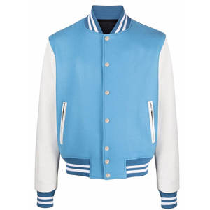 Chaqueta de Béisbol Varsity para Hombre, Chaqueta Letterman de Mezcla de Algodón, Sudadera Clásica Informal con Cuello Alto, Ropa Deportiva - Product Image 1