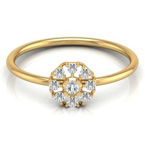 Bague de fiançailles luxueuse en or massif 14 carats, style minimaliste, diamant de laboratoire étincelant, bijoux de mode pour mariage - Product Image 1