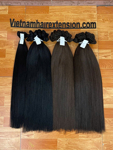 ผมต่อเวียดนามแบบเวฟท์ เวอร์จิ้น เรมี่ ตรงพิเศษ ซุปเปอร์ดับเบิ้ลดรอน แบบเป็นมัด น้ำหนัก 100 กรัม ความยาว 8-32 นิ้ว - Product Image 1