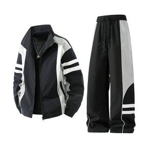 Adults <b>Windbreaker</b> Sets <b>Black</b> Color Hooded Jackets Zipper Up Long Sleeve Casual Wear <b>Windbreaker</b> Tracksuit For Winter Tracksuit - Product Image 6
