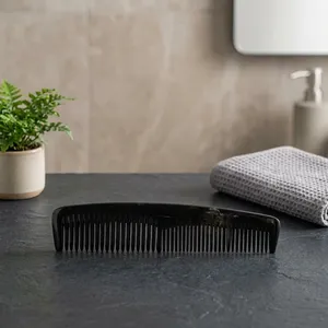 Peigne en corne de buffle fait main de luxe, écologique, naturel, antistatique, pour démêler les cheveux, pour salon professionnel - Product Image 4