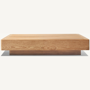 Rectangular <b>Solid</b> <b>Wood</b> Teak Dining <b>Table</b> with Smooth Finish Eco-Friendly Durable for Living Room Outdoor Modern Minimalist Style - Product Image 6