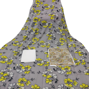 Vestido de niña con estampado de flores amarillas ecológico de alta calidad, tela de gasa suave y cómoda, tejido Jacquard alemán liso flameado para - Product Image 1