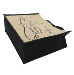 Bolsa de yute laminada de alta calidad para uso diario, bolsa de compras de arpillera laminada de PP con asa de cuerda acolchada suave para uso diario - Product Image 4