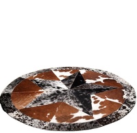 Tapis de prière artisanal de qualité supérieure de style persan avec patchwork rayé en coton et cuir de vache véritable