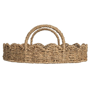Plateau de service rond en jonc de mer, nouveau design, avec poignées, fabriqué au Vietnam, avec couleurs OEM/ODM, meilleur prix. - Product Image 2