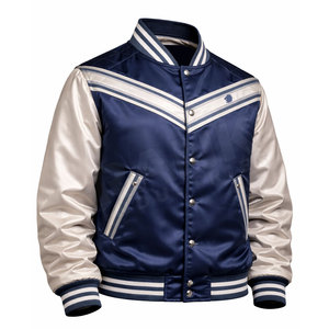 Chaqueta de Invierno Estilo Urbano, Chaqueta Varsity de Satén, Uso Diario Informal, Chaqueta Varsity de Satén - Product Image 3