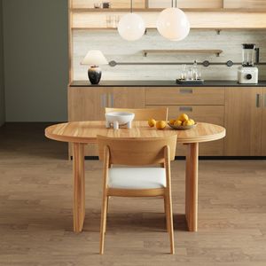 Tavolo da Pranzo Allungabile Stile Mid-Century Moderno 140-180 cm con Prolunghe Rimovibili per la Casa - Product Image 3