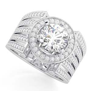 Anillo de Compromiso de Oro Rosa con Diamante Cultivado en Laboratorio de Corte Redondo, Estilo Único y Elegante para Mujer - Product Image 1