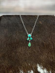 Handmade Kingman Turquoise <b>Necklace</b> Sterling Silver Southwestern Boho Artisan <b>Statement</b> Jewelry Natural Gift for Her - Product Image 4