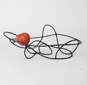 Panier à fruits en métal noir, forme irrégulière, empilable, design optimal, rangement de cuisine - Product Image 4