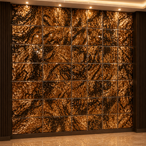 MO Series Premium PVC <b>Mirror</b> Mosaic Tiles | 3D Art Deco Reflective Waterproof Non-Slip <b>Wall</b> Decor | <b>Rectangle</b> PVC Mosaic Sheets - Product Image 3