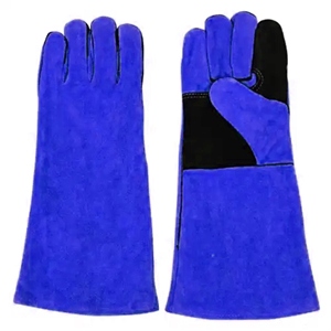 Guantes de Soldadura de Argón de Cuero Vacuno Amarillo de Alta Calidad, Reforzados, Forrados de Algodón, Guantes de Seguridad Industriales con Puño de Seguridad - Product Image 6
