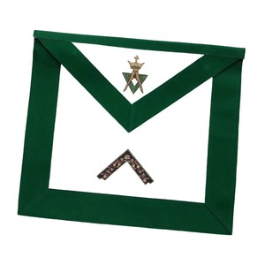 Delantal de Grados Masónicos para Diácono Senior, Terciopelo Verde de Alta Gama con Emblema Bordado Personalizado y Ajuste Cómodo - Product Image 1