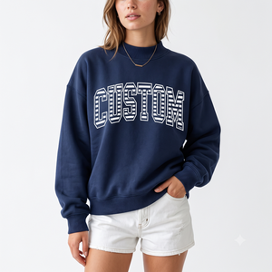 High Quality Wholesale Women Mock Neck Sweatshirt Custom Printed Oversized 100% Cotton Factory Supplier - Product Image 1