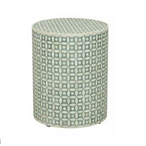Modern Bone Inlay Nightstand Round <b>End</b> <b>Table</b> Decorative Wooden Side <b>Table</b> Living Room Furniture Custom Color - Product Image 1