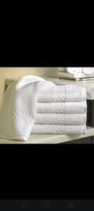 White Cotton <b>Bath</b> <b>Towel</b> <b>Set</b> Heavy GSM Woven Absorbent <b>Towels</b> Custom Size Logo for Home Hotel Use - Product Image 3