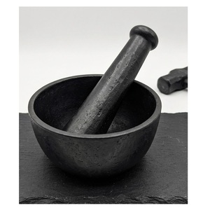 Molinillo de especias tradicional de alta resistencia con acabado blanco antiguo, juego de mortero y pilón de metal para triturar hierbas, herramienta de cocina. - Product Image 5