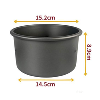 Moule à gâteau rond en alliage d'aluminium anodisé dur de qualité alimentaire ATLAS STAR, 6 pouces, fond amovible, résistant au four, noir