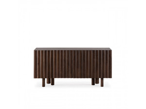 Modern Luxury Solid Wood 3D Geometric Hand Carved Diamond Pattern Dining <b>Sideboard</b> Midcentury Modern Tapered Legs 3 ft <b>Storage</b> - Product Image 6