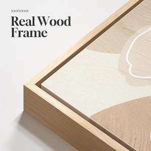 Décoration Murale Florale Bohème Neutre Faite à la Main Encadrée pour Chambre à Coucher, Ensemble de 2 Vases à Fleurs Beige, Impression UV sur Toile Minimaliste Bohème - Product Image 4