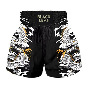 Pantalones Cortos de Boxeo Tailandés Premium, Diseño Personalizado, Fabricante OEM, Logotipo Frontal Bordado a Todo Color, para Adultos, 100% Poliéster, Secado Rápido - Product Image 2