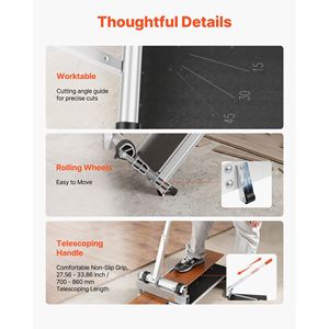 Taglierina per Pavimenti in Vinile Regolabile da 13 Pollici, Accessorio per Pavimenti Laminati Spessi 12mm con Impostazioni a 15/30/45 Gradi per Angoli Personalizzati - Product Image 6