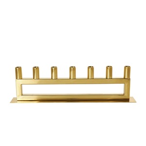 Luxury Polished Gold Stainless Steel Tabletop <b>Candle</b> Stand For Dining Decor Elegant Linear Gold Metal Taper <b>Candle</b> Holder - Product Image 6