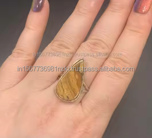 Anillo de Plata de Ley 925 superventas, imagen de jaspe, piedra preciosa genuina, anillo bohemio, anillo de joyería de plata hecho a mano, regalo para ella - Product Image 6