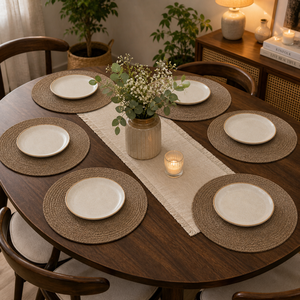 Napperon de table moderne en jonc de mer massif |   Set de table antidérapant résistant à la chaleur |   Décoration de table écologique faite à la main, qualité d'exportation - Product Image 4