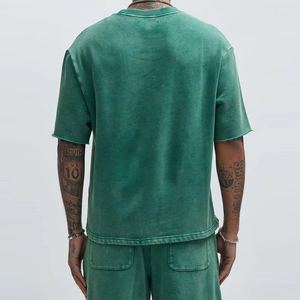 Ensemble été homme en coton personnalisé avec logo, t-shirt et short décontractés et respirants, 2 pièces, ensemble sport, prix de gros - Product Image 2