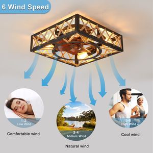 Ventilatore da Soffitto Rustico Stile Fattoria con Telecomando, Design Industriale Quadrato, 6 Velocità, Motore DC Silenzioso per la Tua Casa - Product Image 4