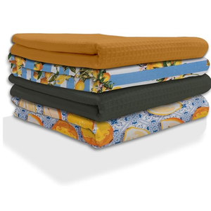 Serviettes de cuisine en coton écologiques jetables à séchage rapide, couleur unie, vert et blanc, tissées, rectangulaires, lavables en machine - Product Image 3