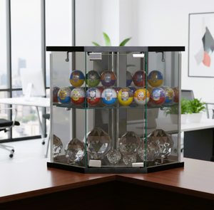 TMG-G309-MR Minimalist Modern Tempered Glass Hollow Board Home Furniture Desktop <b>Corner</b> Display <b>Cabinet</b> Living Supermarket Hotel - Product Image 2