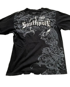 Camiseta de Jersey Negra de Manga Corta con Cuello Redondo para Hombre, Estampado con Letras, Color Degradado, Corte Regular Informal, 100% Algodón Transpirable - Product Image 1