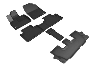 Alfombrillas 3D MAXpider Kagu a Medida (Negras) Compatibles con Kia Telluride 7 Asientos 2020-2026 - Juego Completo - Product Image 1