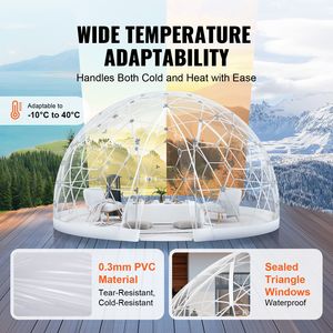 Glamourosa Tenda Igloo da Giardino in PVC da 9,5 Piedi con Finestra Trasparente e Copertura Impermeabile per Uso Esterno e Alberghiero - Product Image 4