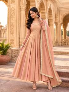 Salwar Kameez en Chiffon de Soie Rouge pour Femme, Longueur Ras du Sol, Tenue Traditionnelle de Mariage, Style Indien et Pakistanais, Coupe Classique Extensible - Product Image 2
