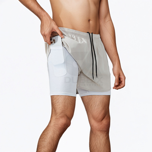 Men's Double <b>Layer</b> Black Running Shorts Quick-drying Fitness Sport Workout Training Bodybuilding Pants New Formal Style - Product Image 5