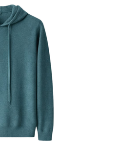 Sweat-shirt à capuche personnalisé pour homme, couleur turquoise, en molleton de coton, manches longues, décontracté, avec cordon de serrage, streetwear d'hiver - Product Image 2