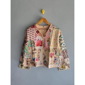 Chaqueta Acolchada de Algodón con Estampado Floral para Mujer, Estilo Vintage, Patchwork, Cárdigan de Invierno, Prenda Exterior Étnica Informal, Regalo para Ella - Product Image 1