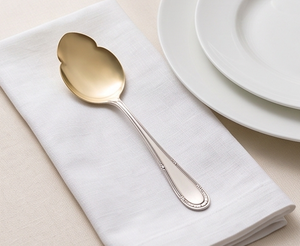 Classic <b>Gold</b> Plated Serving <b>Spoon</b> With Long Handle Mirror Finish Durable Metal Utensil For Wedding Occasions - Product Image 5