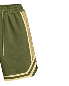 Pantalones Cortos de Baloncesto para Hombre en Verde Oliva y Caqui, Transpirables, de Secado Rápido, para Deportes, Gimnasio, Entrenamiento, Correr, Fabricante OEM Personalizado - Product Image 2