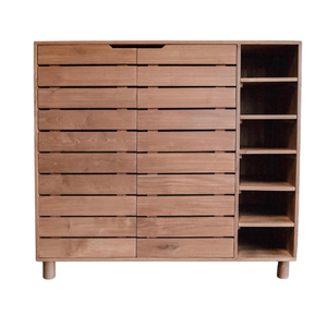 Meubles de rangement en teck rayé pour chambre d'hôtes – Approvisionnement en gros pour contrats - Product Image 1