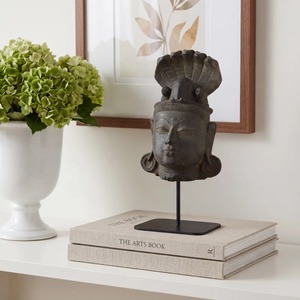 Linga traditionnel de Shiva avec sculpture de serpent cobra |   Objet religieux hindou sacré pour le temple domestique |   Mythologie Classique Mas - Product Image 6
