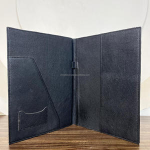 Carpeta de documentos A4, carpeta de cuero tallado a mano, carpeta de Padfolio de diseño a cuadros de lujo, carpeta de reunión de oficina de cuero genuino - Product Image 6