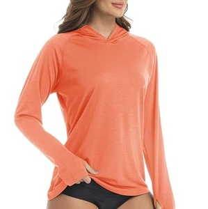 Anti-Bacterial <b>Women</b> <b>Black</b> <b>Long</b> <b>Sleeve</b> Quick Dry Fishing Shirt UPF 50 Polyester Pullover Solid Color Outdoor <b>Top</b> - Product Image 4